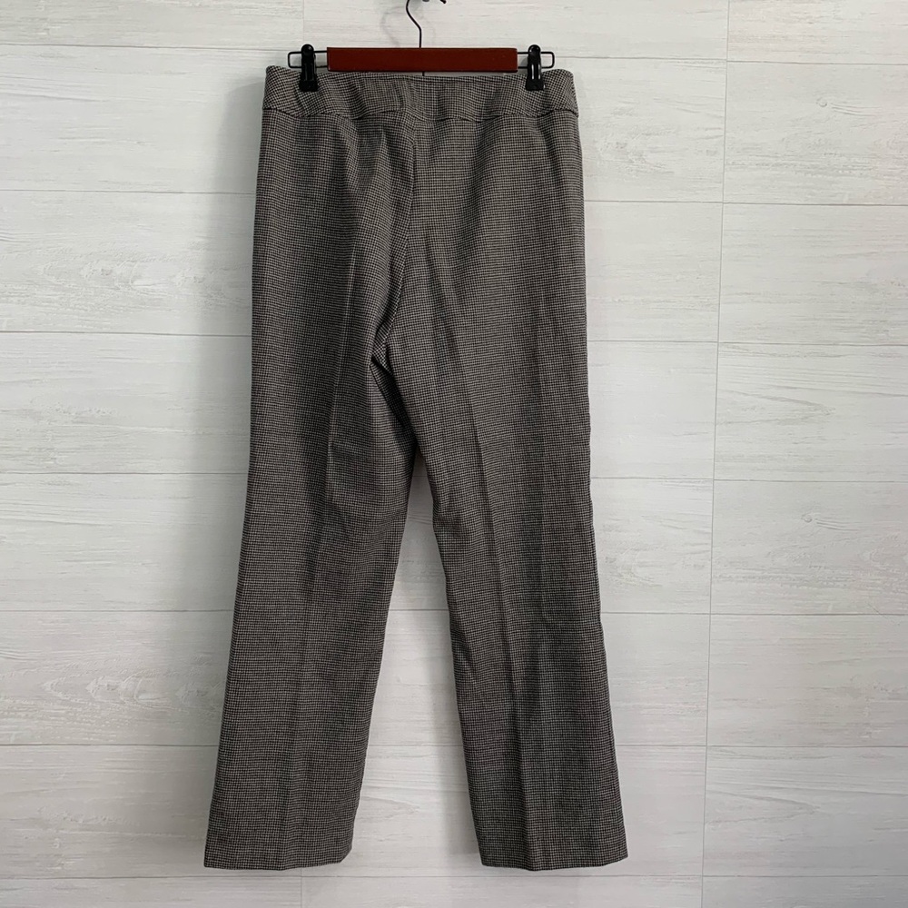 Oscar de la Renta Wool Houndstooth Print Trousers - Picture 3 of 6